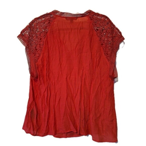 Zack And Rachel Women's Plus Size Top 2x Orange Crepe - Picture 4 of 5